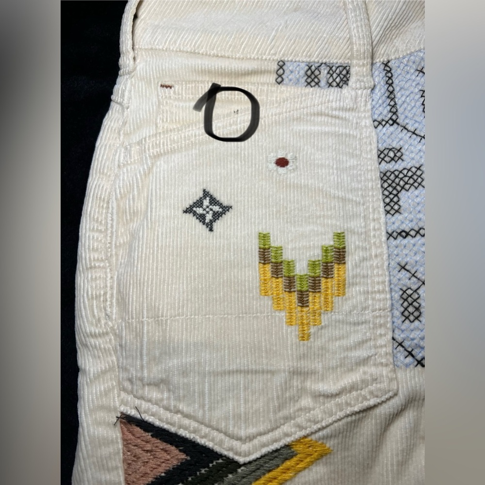 Anthropologie BOHO Pilcro Taiga The Wonderer Ivory Corduroy Pants, Sz 30, NWOT - Picture 11 of 13